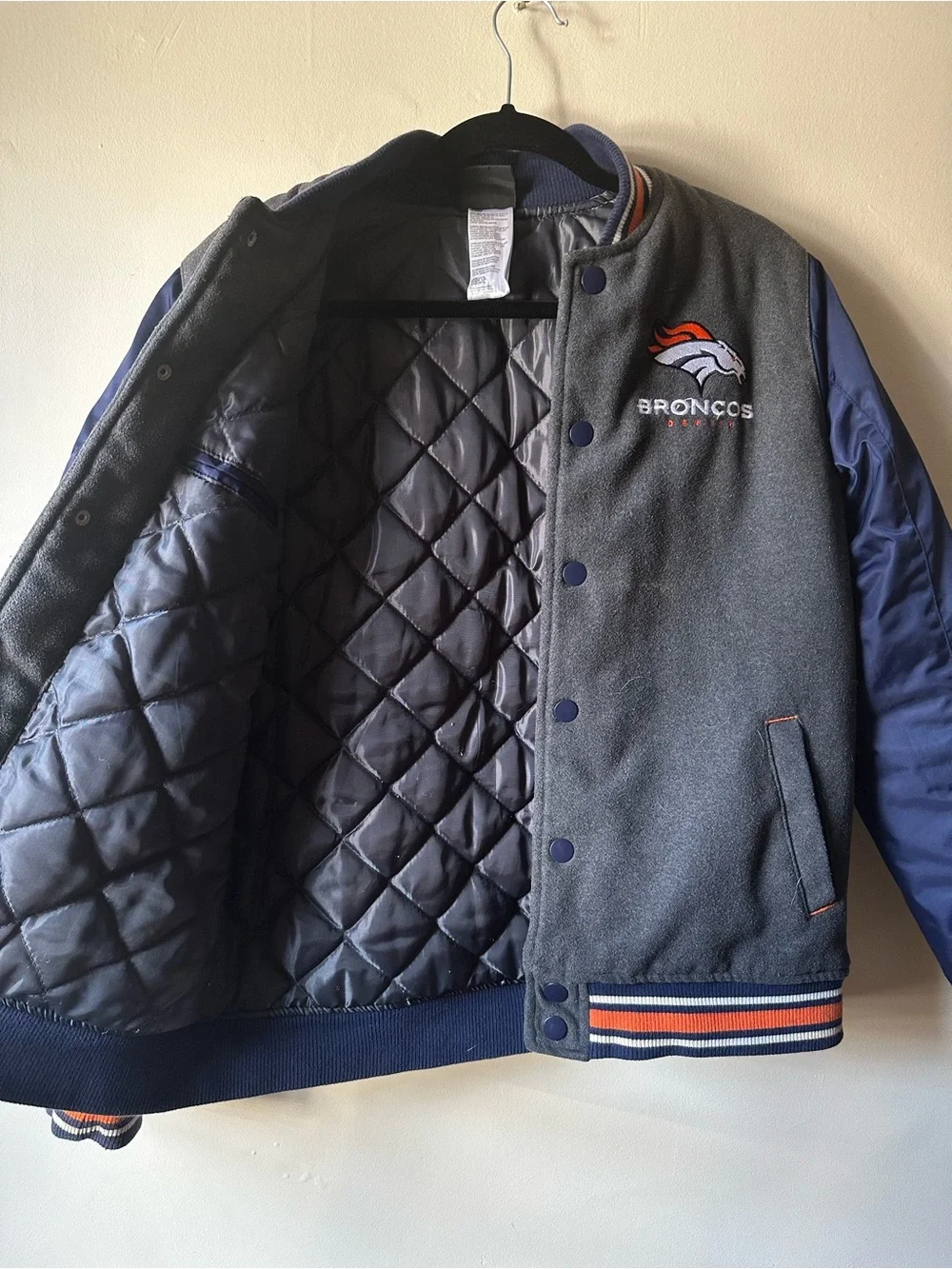 Kids Denver Broncos Quilted Jacket Youth Large